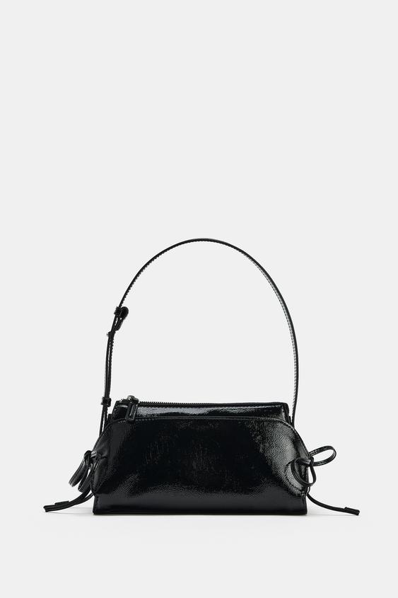 Женская сумка Zara Shoulder Bag with Bows, цвет: Чёрный