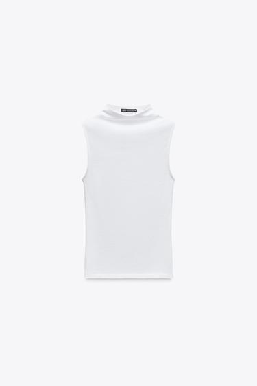 COTTON MODAL TOP - White by Zara