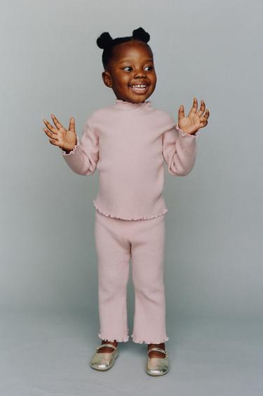 PANTALON CÔTELÉ ÉVASÉ - Rose de Zara