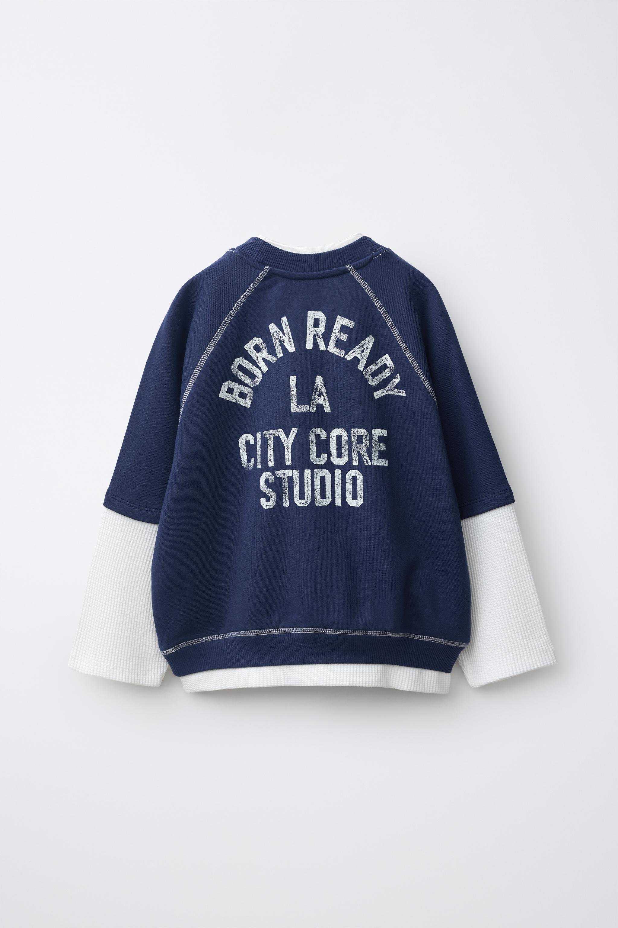 DOUBLE TEXT PRINT SWEATSHIRT