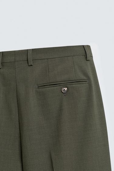 WOOL SUIT TROUSERS - Green by Zara - Image 8