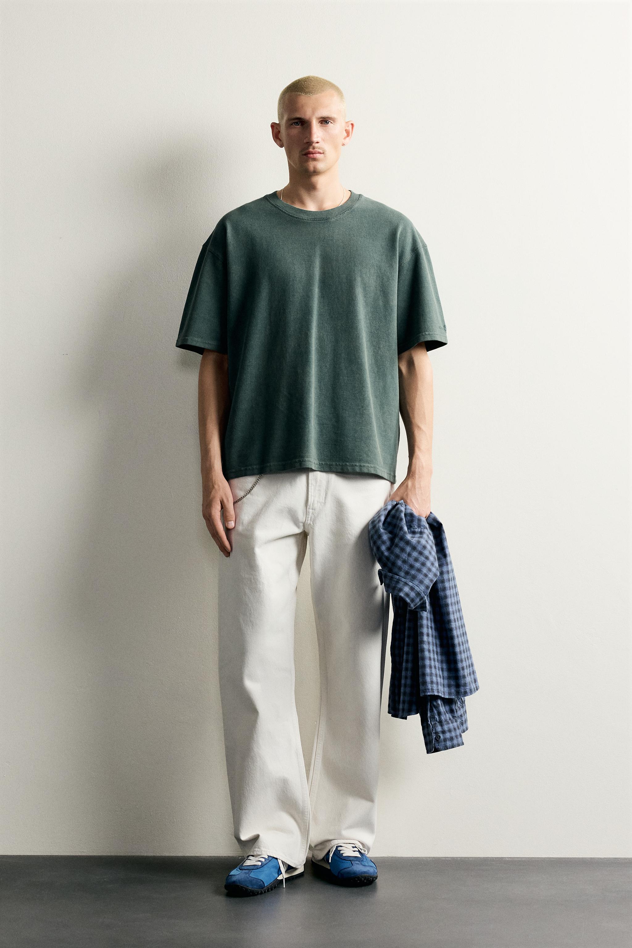 Zara YIKAMA EFEKTLİ GOFRE KUMAŞ T-SHIRT