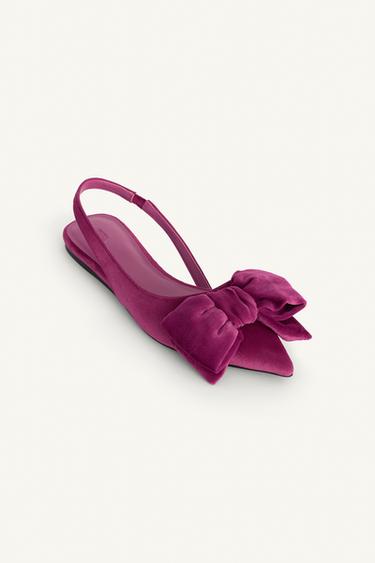 MULES PLATES OUVERTES À L'ARRIÈRE GROS NŒUD ÉDITION LIMITÉE - Rose de Zara - Image 5