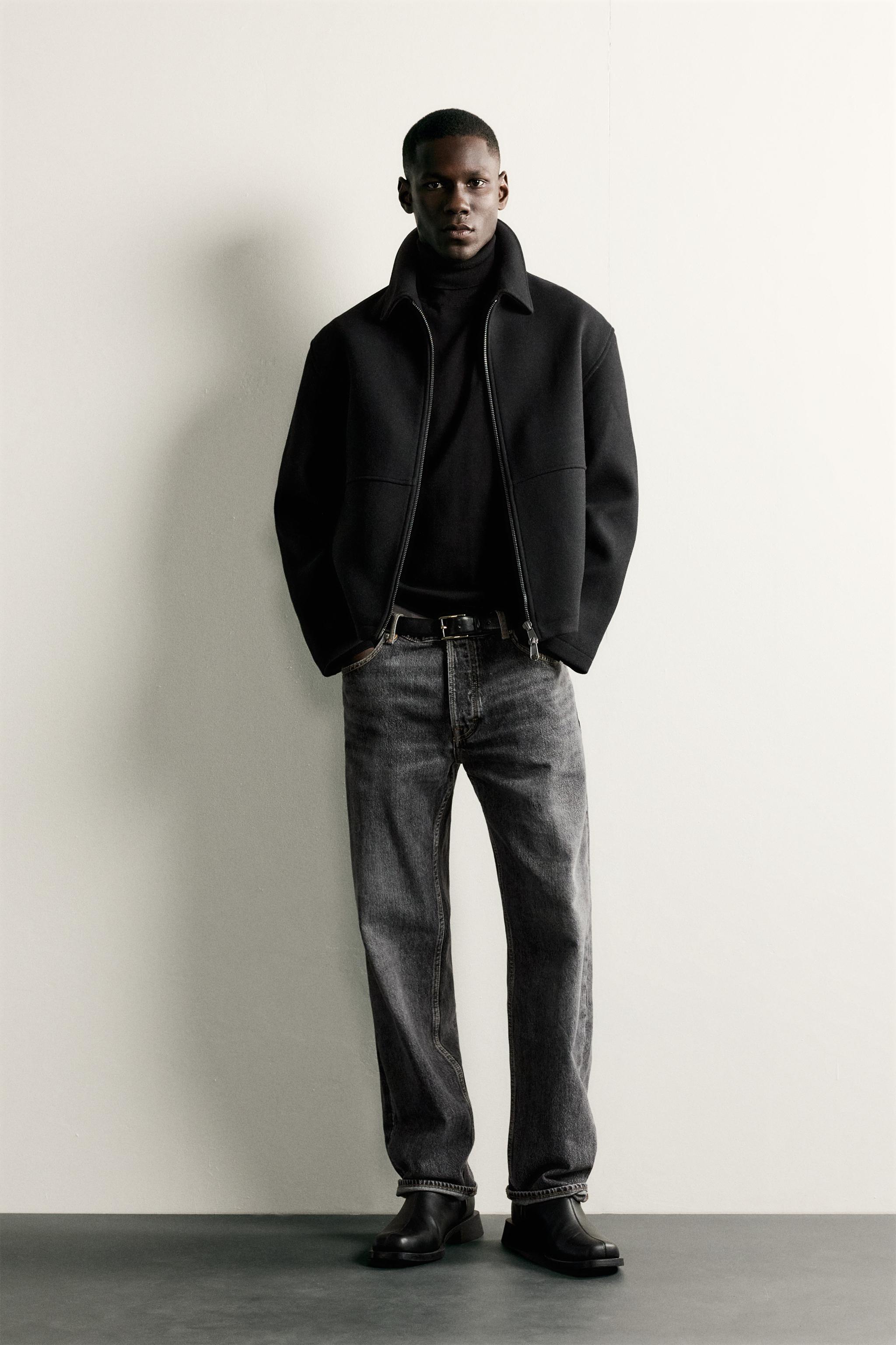 JAQUETA REGULAR FIT COM LÃ - Preto | ZARA Brasil