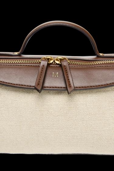 LÄNGLICHE CITY-TASCHE AUS CANVAS - Gebrochenes Weiß von Zara