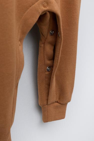 EMBROIDERED BEAR JUMPSUIT - Caramel by Zara - Image 3