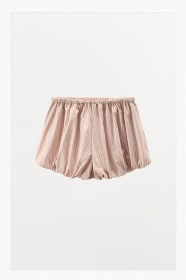 PANTALONS CURTS CULOTTE RATLLES - Rosa / Blanc de Zara