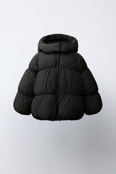 Zara WATER REPELLENT PUFFER COAT - Black