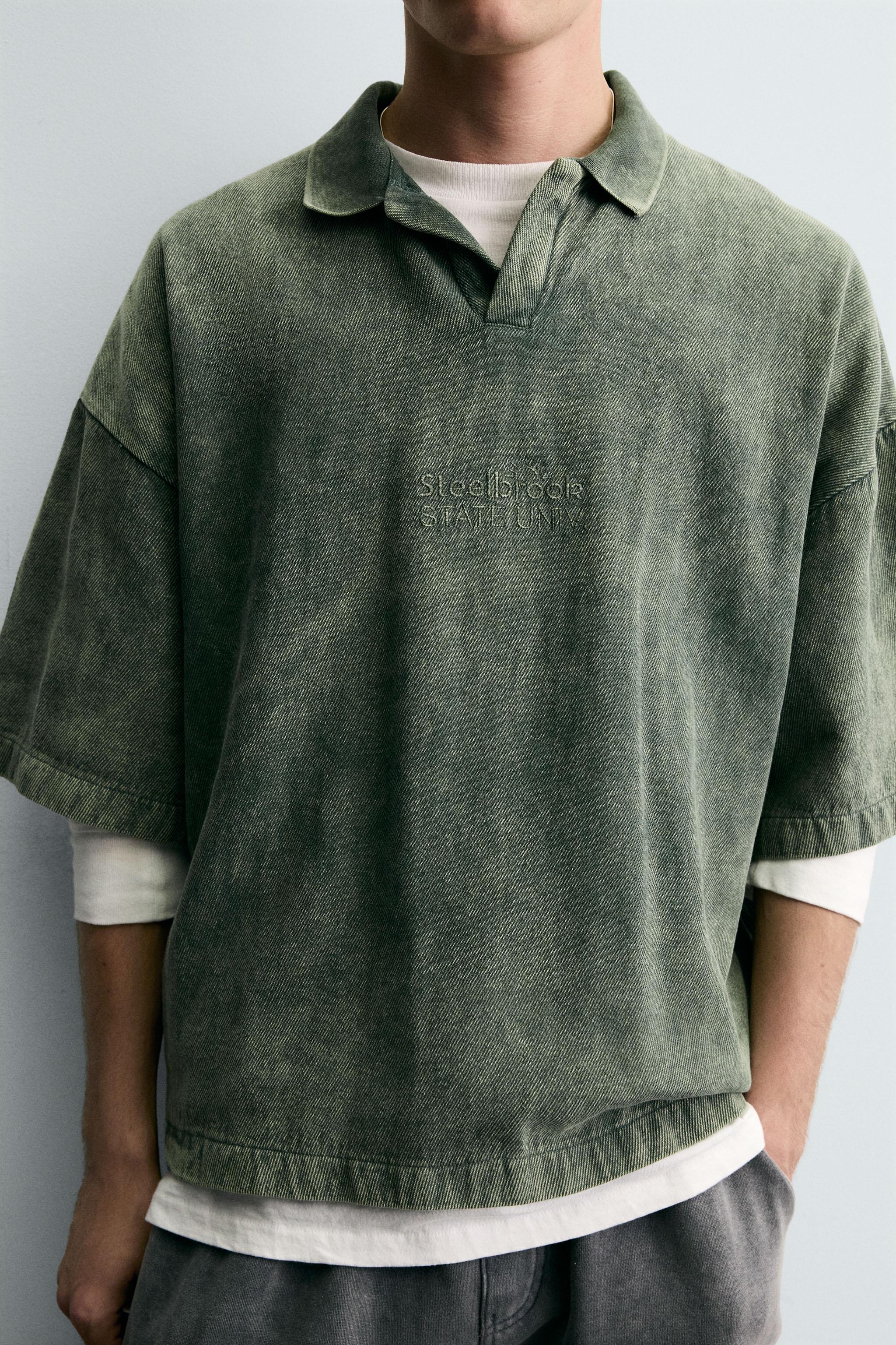 WASHED TEXTURED POLO