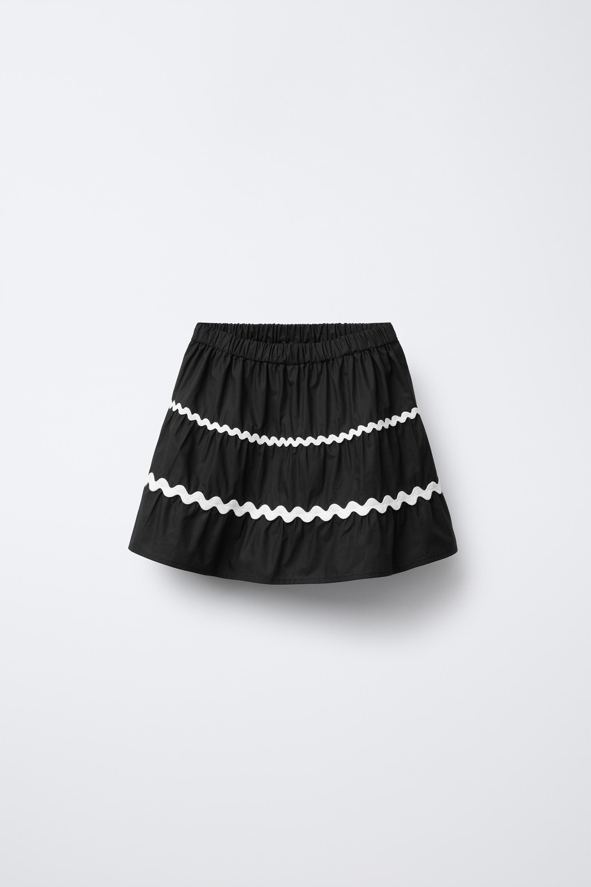 ZARA NEW WOMAN BLACK / WHITE (L)GINGHAM SKORT REF:1608/021