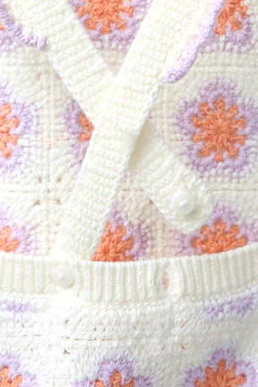 BODY EN MAILLE À FLEURS EN CROCHET - Écru de Zara - Image 3
