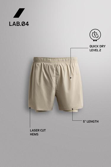 SHORT DE RUNNING 2 EN 1 - Gris / Beige de Zara - Image 1