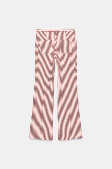 PANTALON À RAYURES ZW COLLECTION - Rouge / Blanc de Zara - Image 6