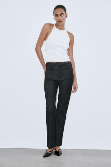 HALTER TOP WITH BEADING - White by Zara - Image 0