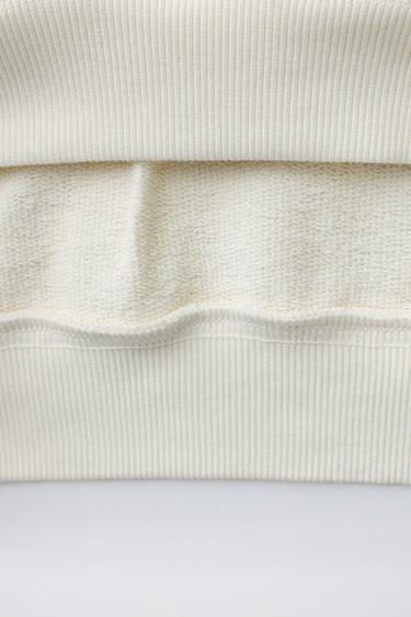 SPORTY CONTRAST SWEATSHIRT - Ecru by Zara - Image 3