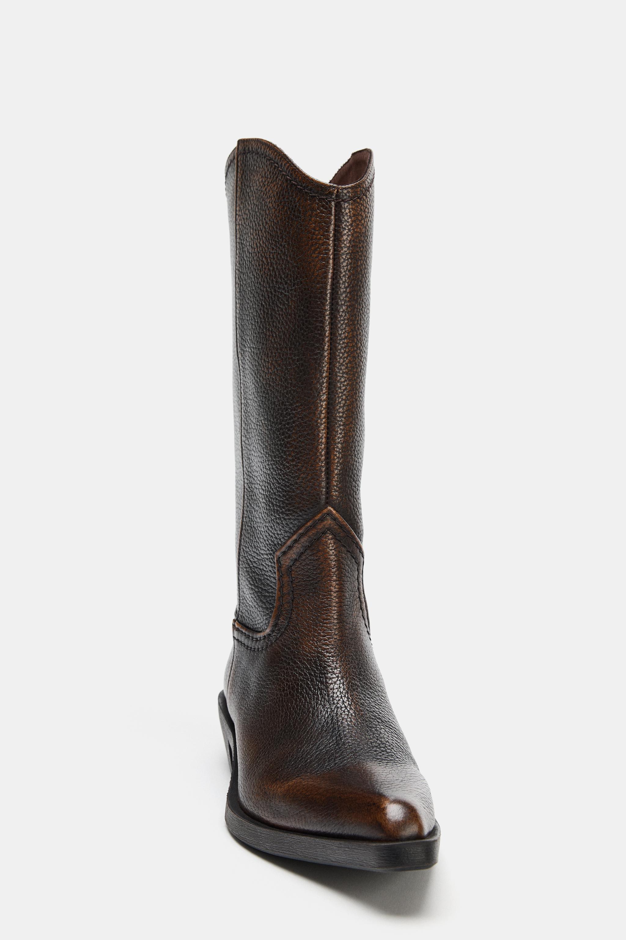 DISTRESSED LEATHER BOOTS