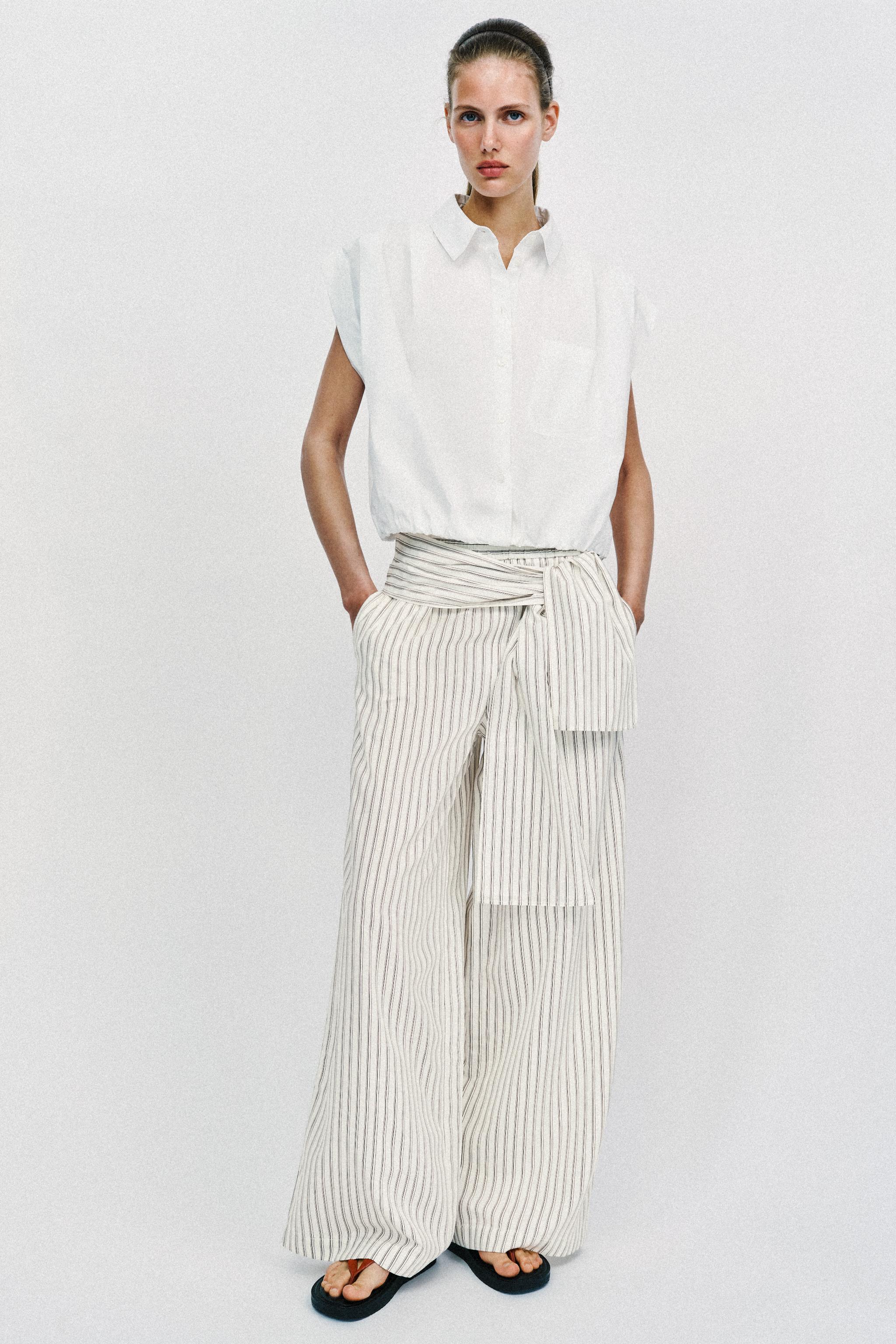 WIDE LEG SCARF PRINT PANTS