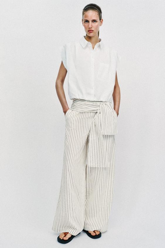 WIDE LEG SCARF PRINT PANTS from Zara - $59.90