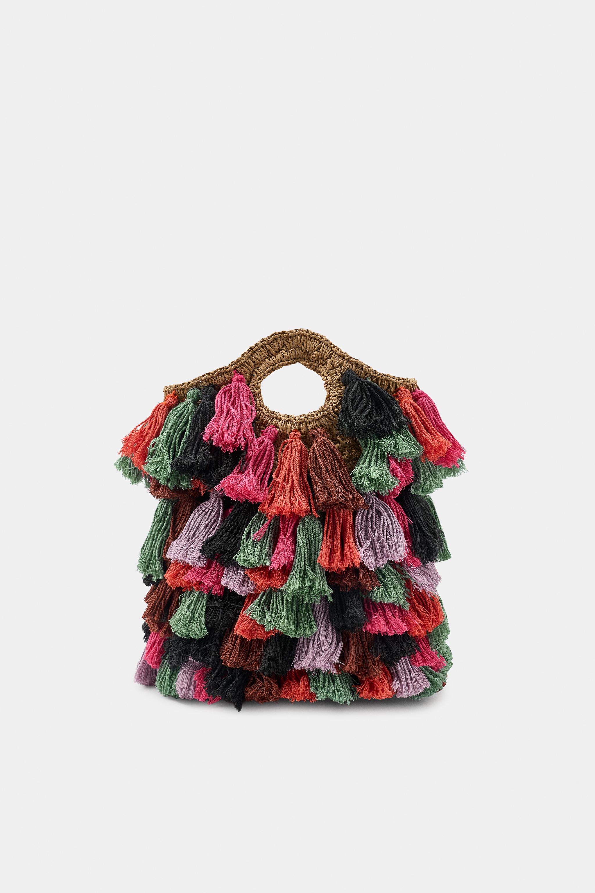 Zara PONPON DETAYLI KOMBİNE ÇANTA görsel 3