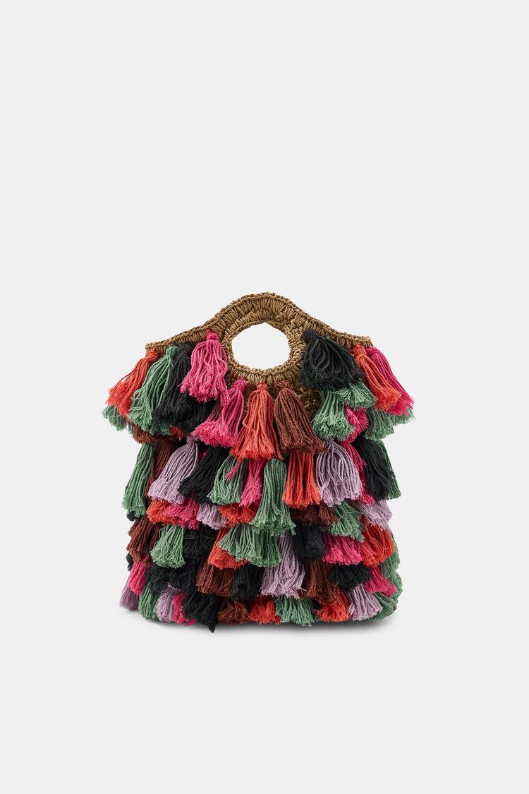 BOLSO COMBINADO CON POMPONES 3