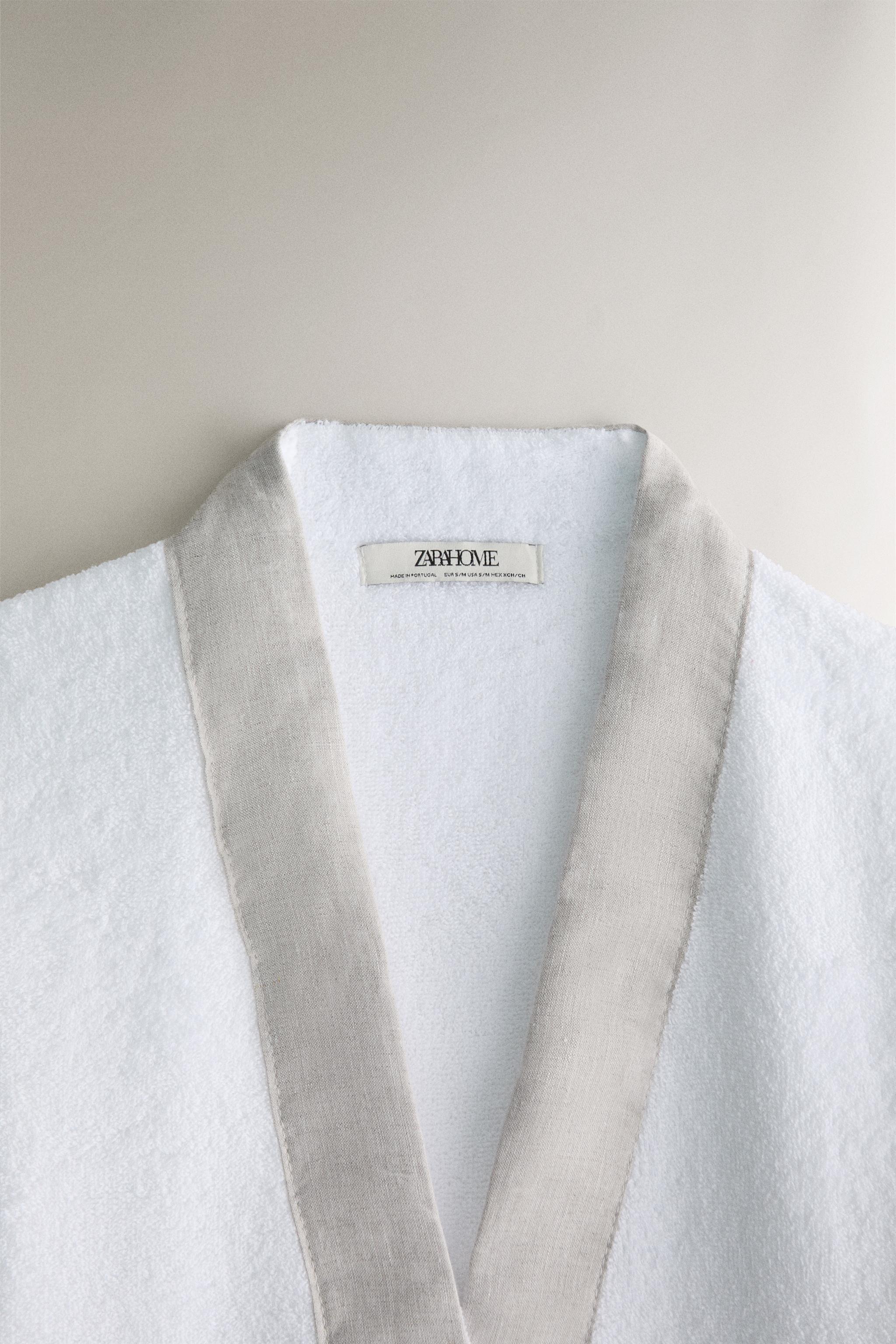 420 GXM²) COTTON LINEN BATHROBE - Light beige | ZARA United States