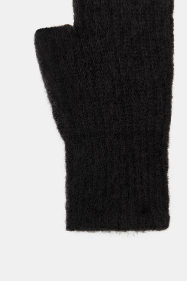 SHORT KNIT MITTENS - Black by Zara - Image 2