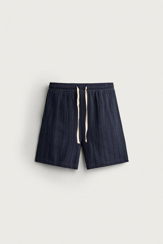 BERMUDA RELAXED FIT ESTRUCTURA - Marino de Zara - Imagen 0