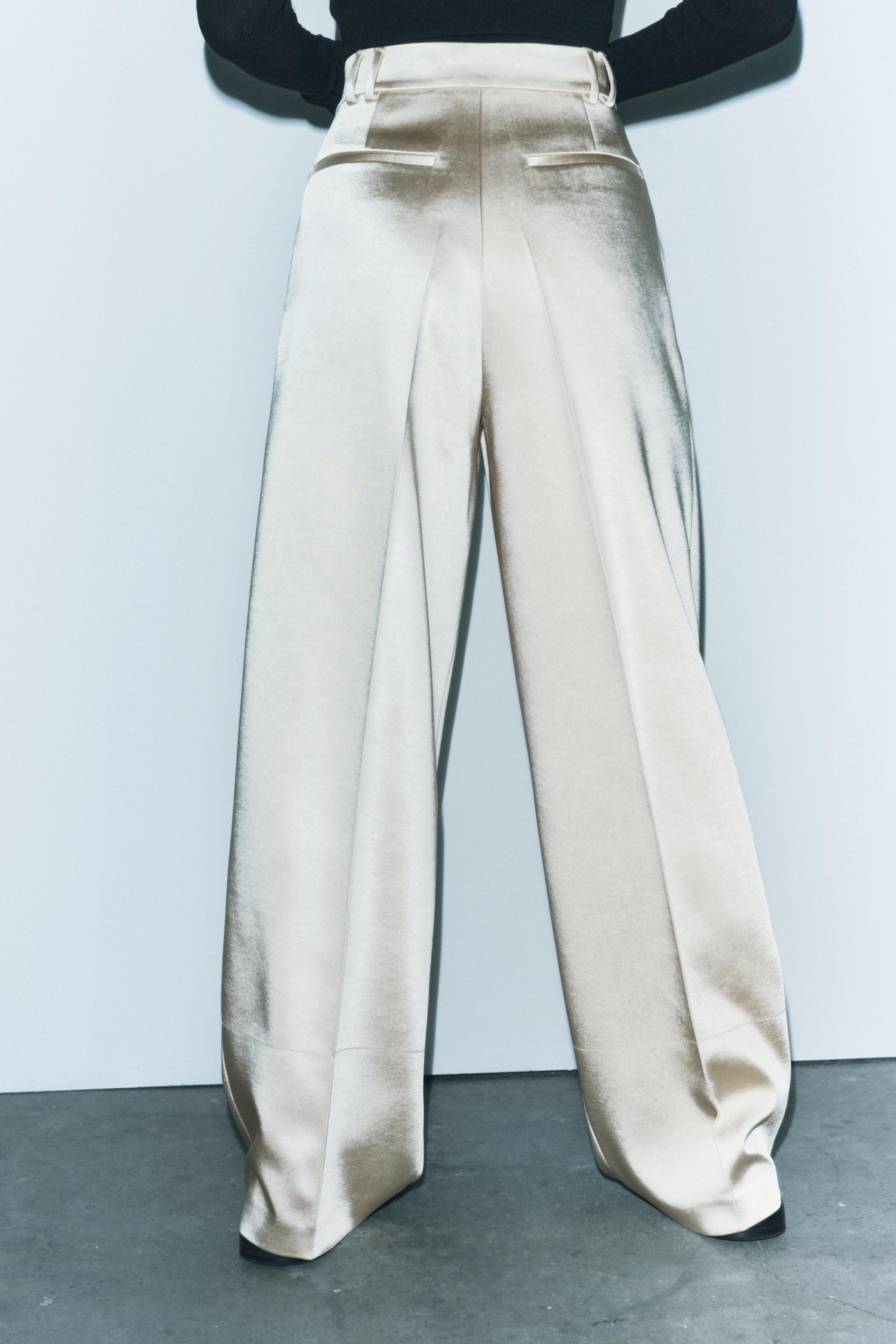 High-Rise Wide-Leg Satin Pant