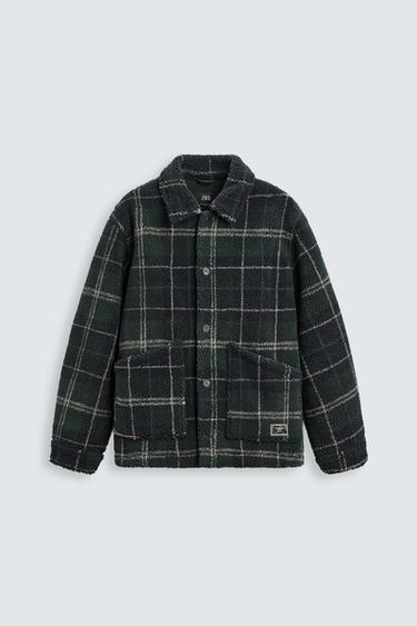 SOBRECAMISA JACQUARD BORREGUILLO - Verde de Zara