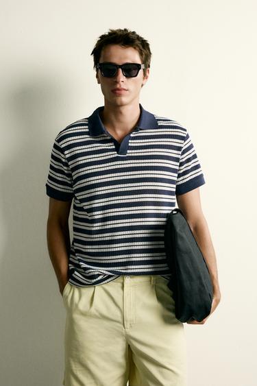 POLO REGULAR FIT ESTRUCTURA DESAGUJADA - Marinos / Crudos de Zara