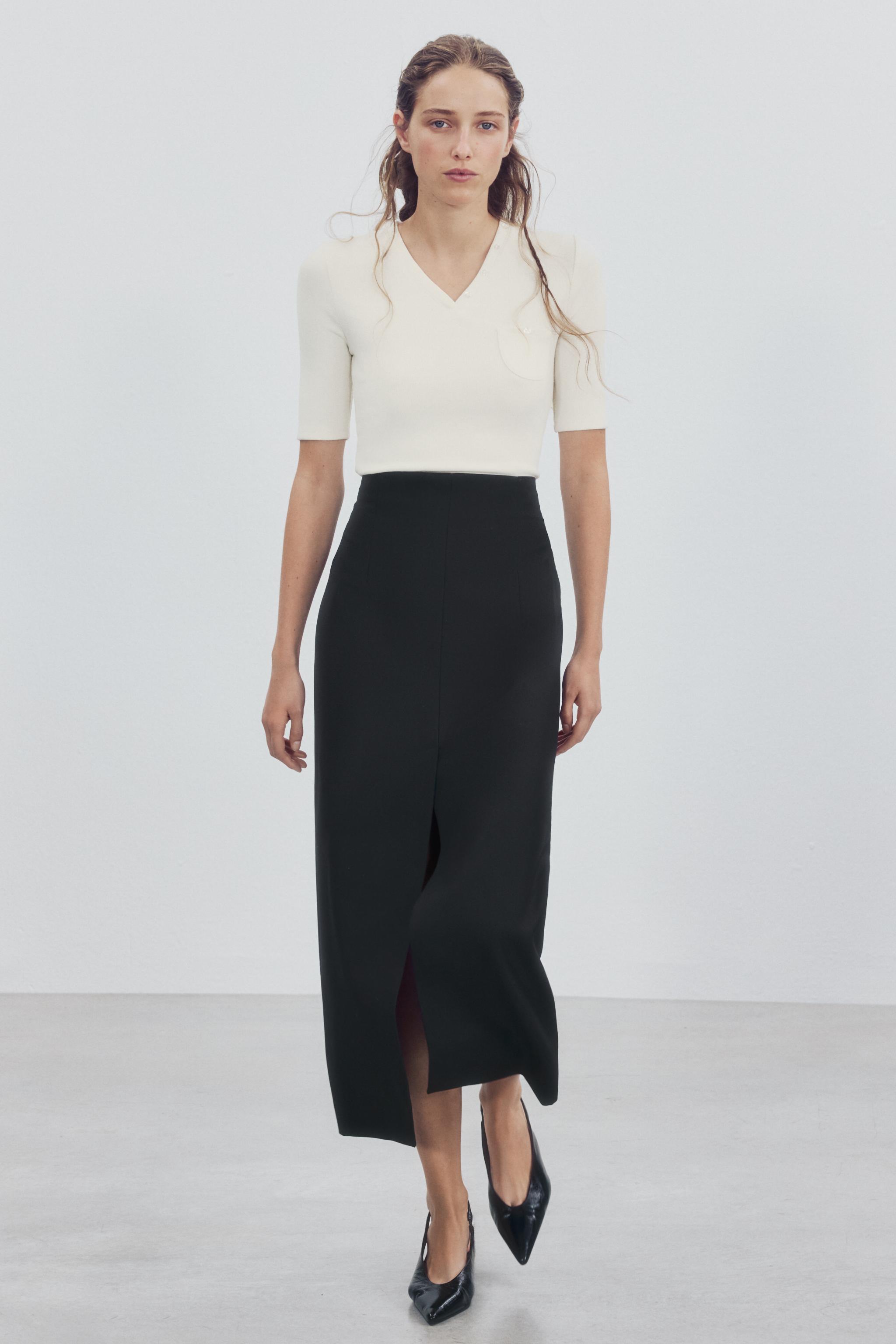 V-NECK POCKET T-SHIRT - Mid-ecru | ZARA United States