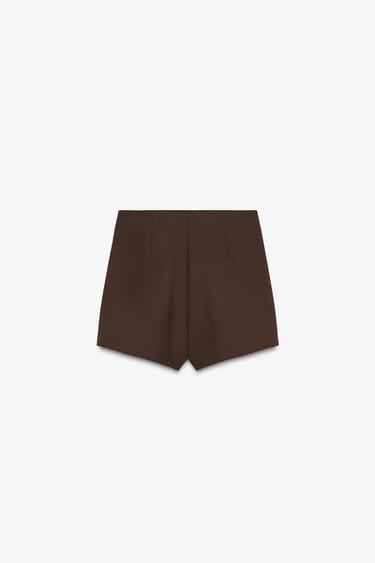 ASYMMETRIC SKORT WITH APPLIQUE - Brown by Zara - Image 5
