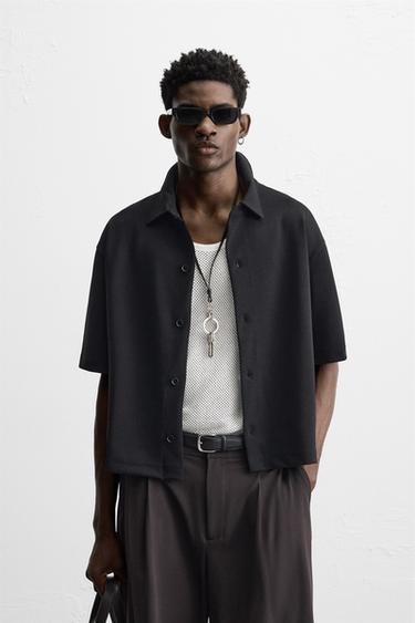 INTERLOCK TEXTURED SHIRT - Black by Zara