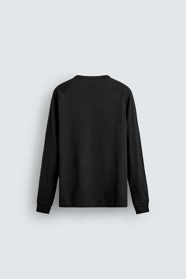 T-SHIRT À COL TUNISIEN - Noir de Zara - Image 6