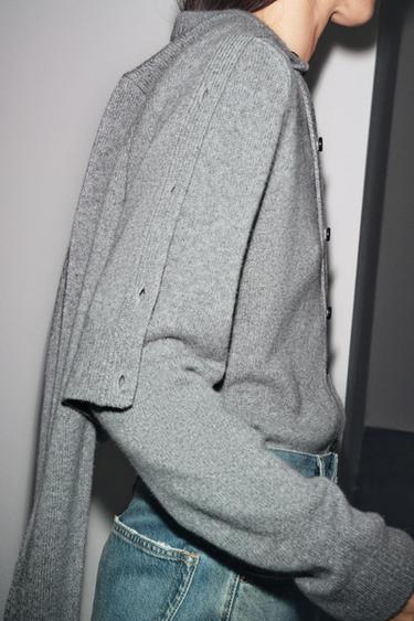 GILET BASIQUE EN CACHEMIRE ET LAINE - Gris de Zara - Image 3