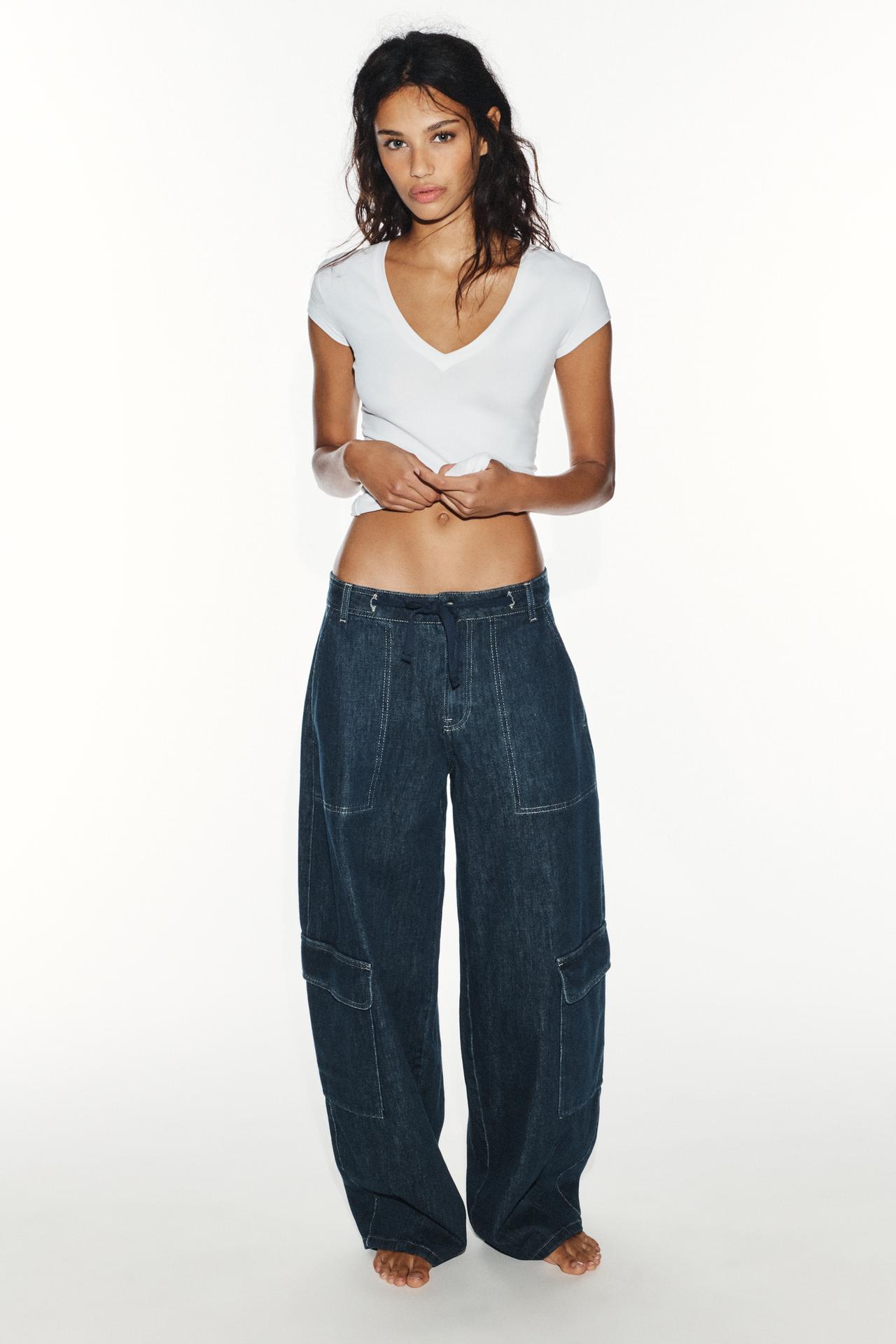 OVERSIZE CARGO PANTS — Navy blue