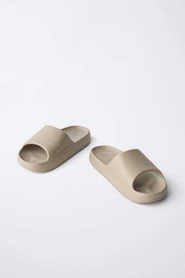 BATH SLIDE SANDALS - Ecru White by Zara - Image 2