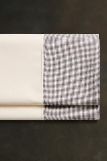 DRAP DE DESSUS ENFANT CARREAUX - Blanc / Gris de Zara - Image 5