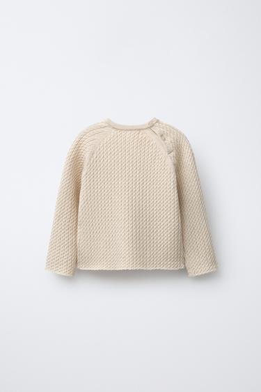 PULL EN MAILLE À TORSADES - Sable / Chiné de Zara - Image 1