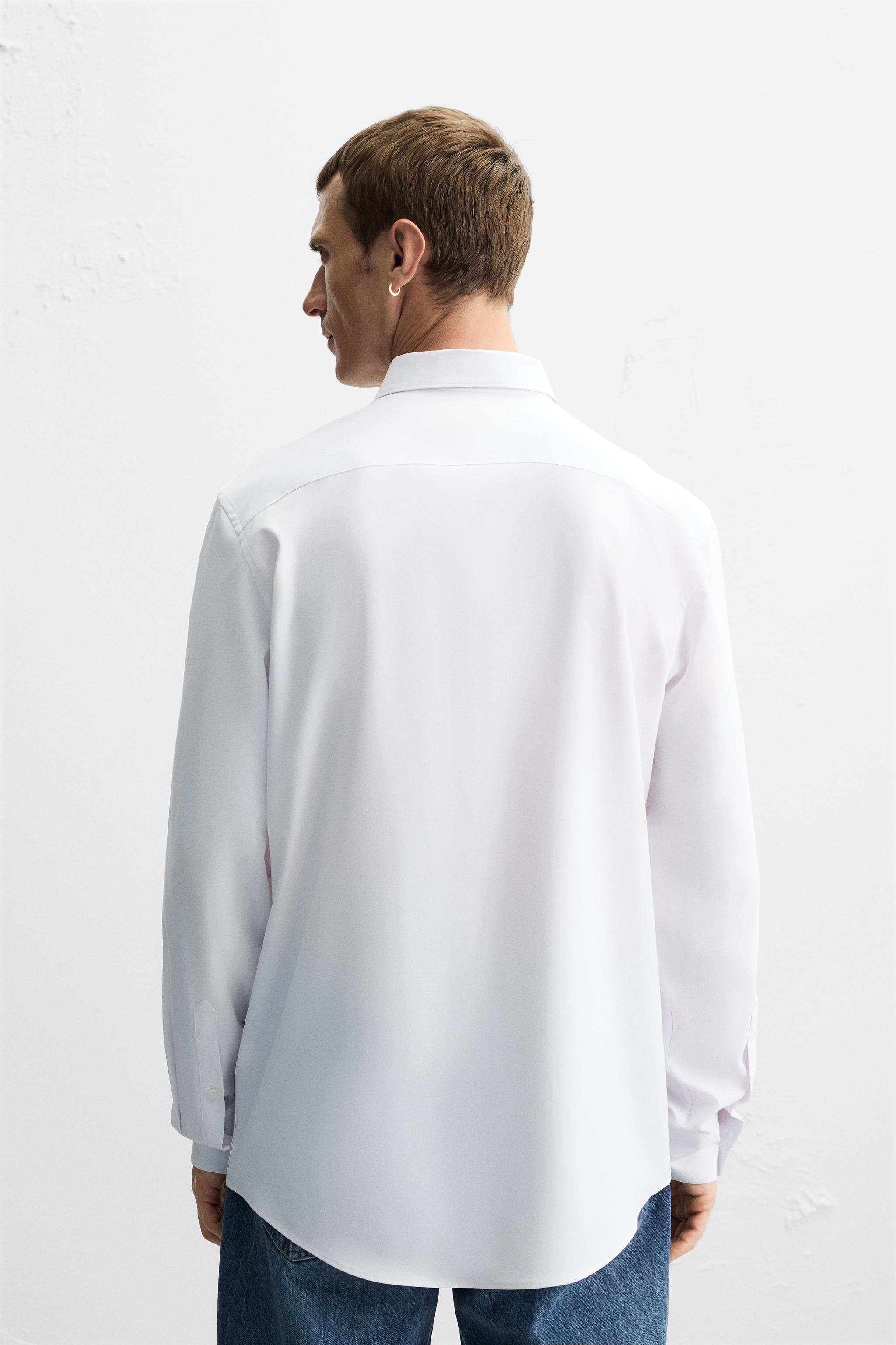 ZARA 白 シャツ 白シャツ XL 長袖 slim fit - メルカリ