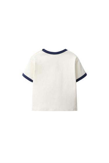 CONTRAST TRIM T-SHIRT — Ecru 2