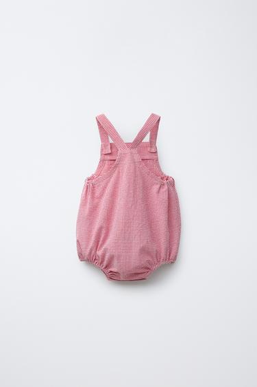 GINGHAM PLAYSUIT - Red / White by Zara - Image 1