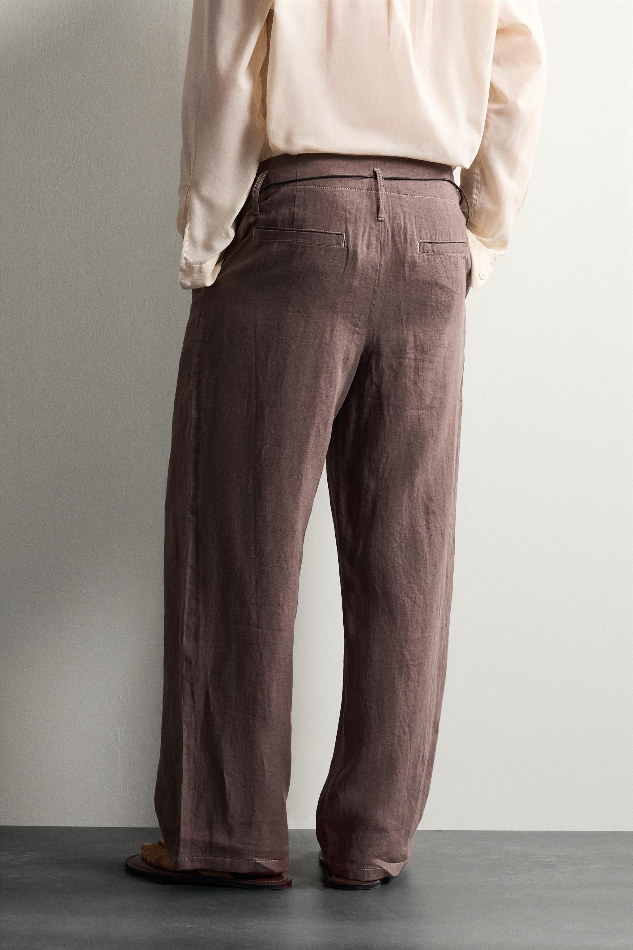 100% LINEN RELAXED FIT PANTS