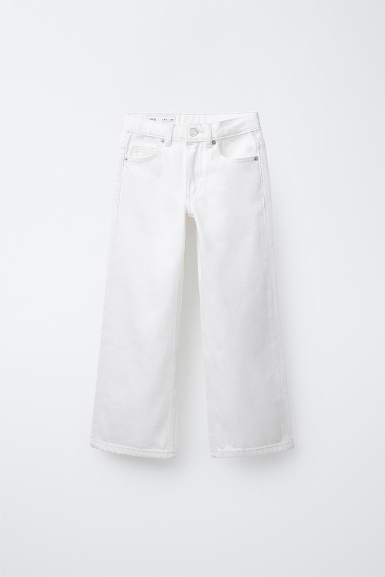 JEANS WIDE LEG Bianco ZARA Italia Italy