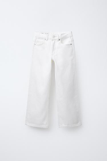 JEANS WIDE LEG - Blanco de Zara