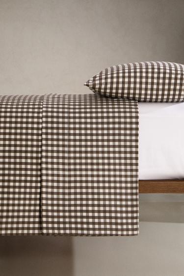 CHECK DUVET COVER - Brown by Zara - Image 1