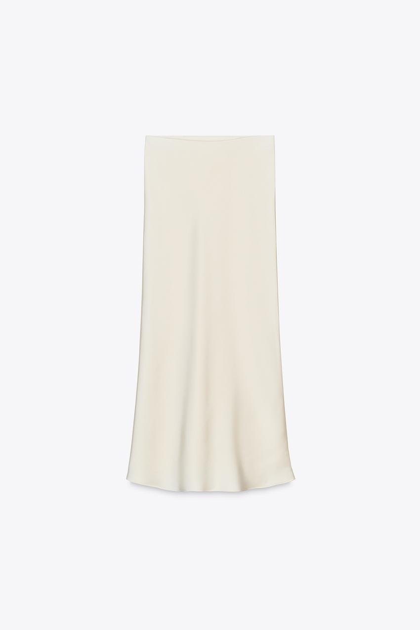 SATIN MIDI SKIRT