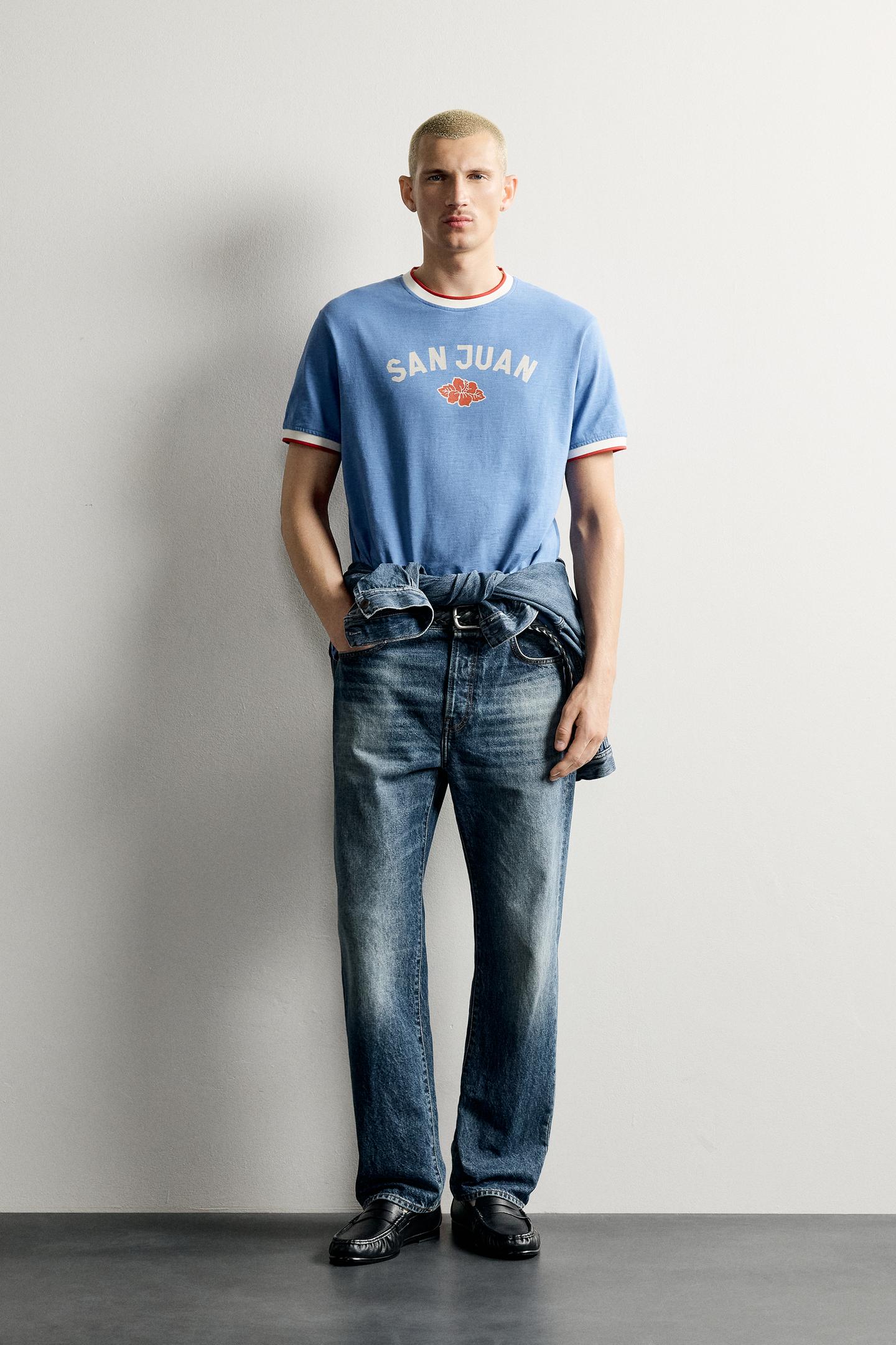 Мужская футболка Zara San Juan Graphic, цвет: Синий