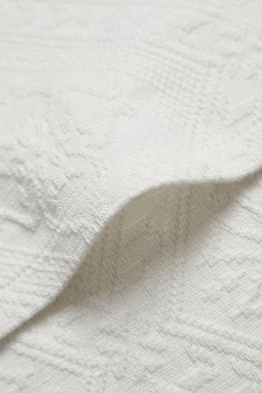 HOUSSE DE COUSSIN COTON MOTIF GÉOMÉTRIQUE - Blanc de Zara - Image 3