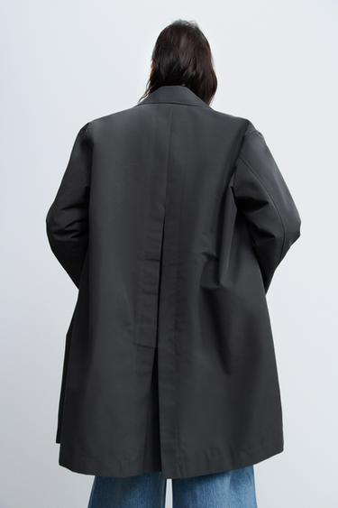 MINIMAL TRENCH COAT - ZW COLLECTION - Dark grey marl by Zara - Image 3